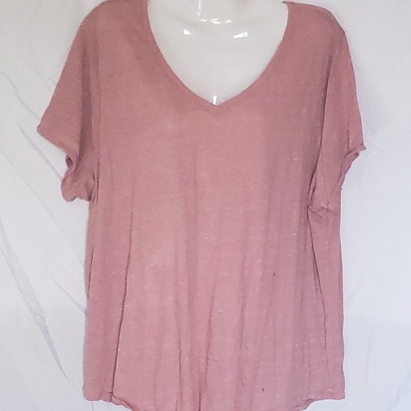 Sonoma Tops - Lades SONOMA Short Sleeve Everyday Tee in Pink Heather - 2X